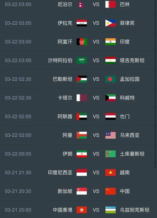世预赛中国队赛程的相关图片